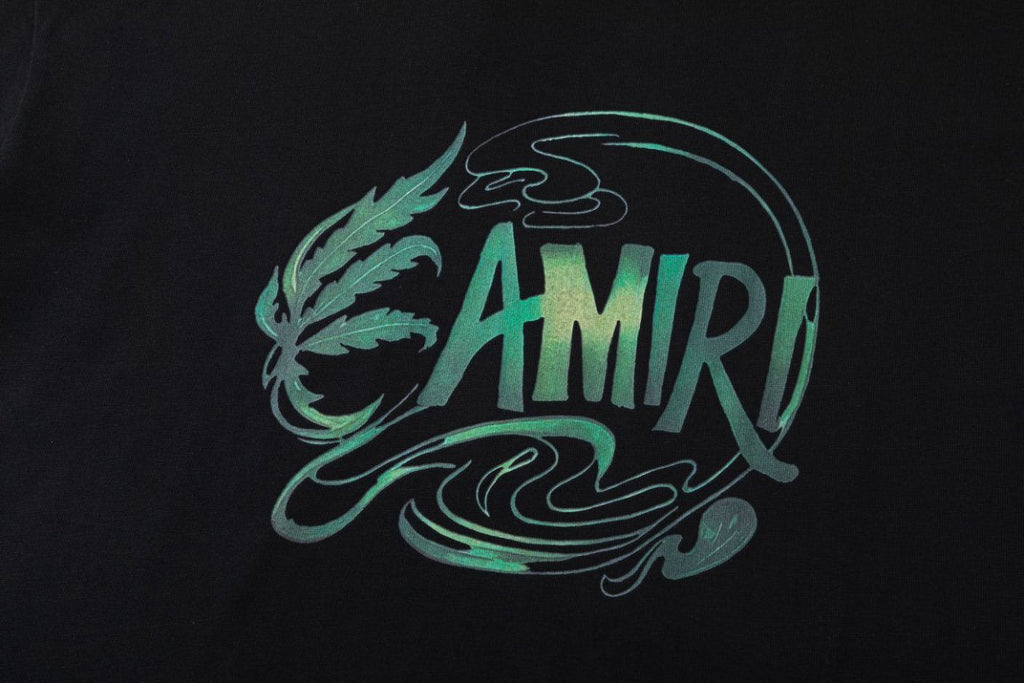 AMIRI Leaf-Print Crewneck Cotton Jersey T-Shirt