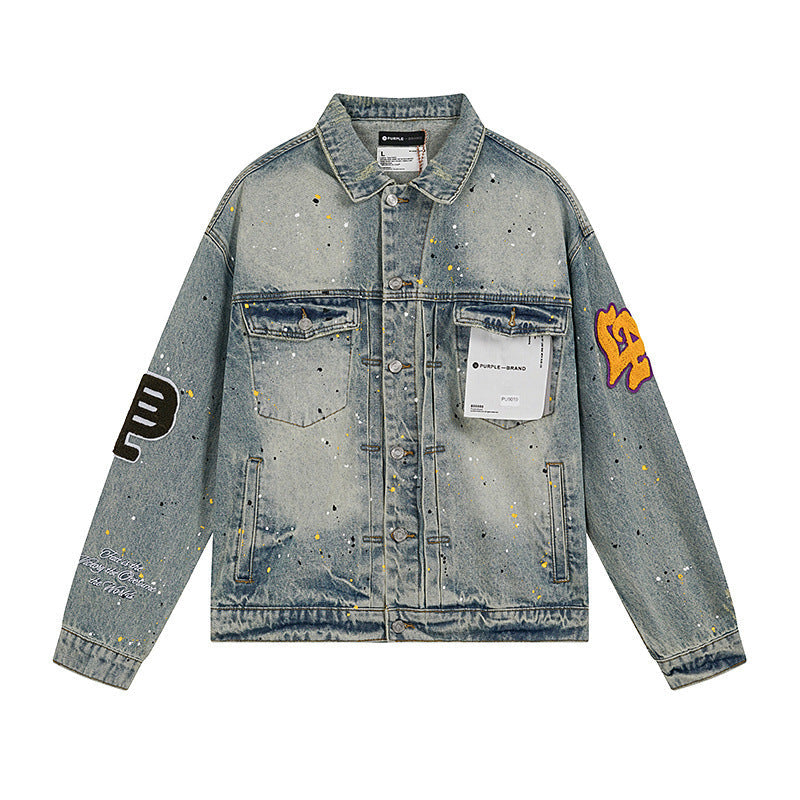PURPLE BRAND x Denim Tears Co-Branded Vintage Washed Denim Jacket #PU6019