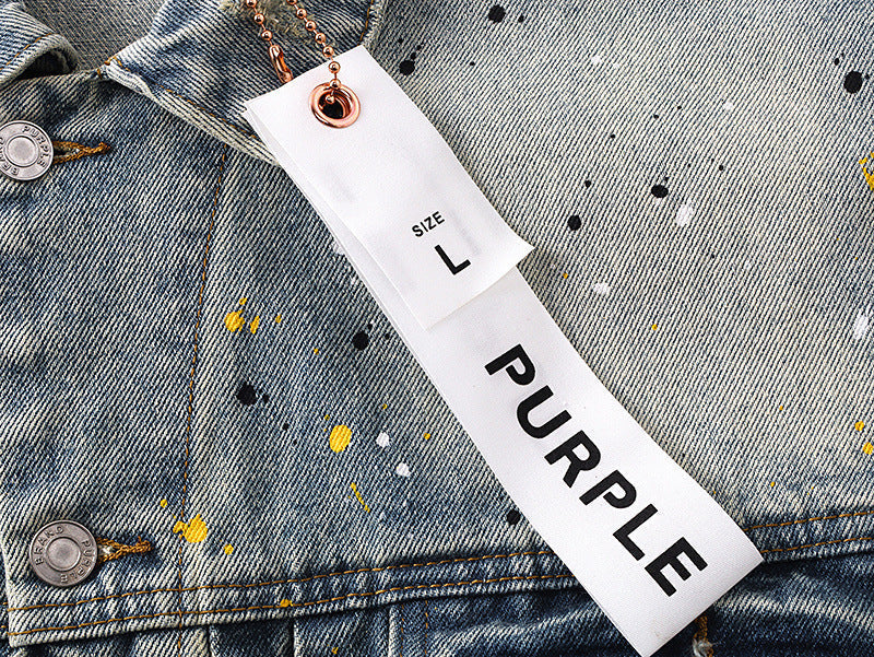 PURPLE BRAND x Denim Tears Co-Branded Vintage Washed Denim Jacket #PU6019