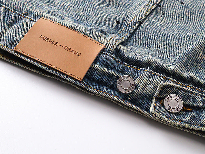 PURPLE BRAND x Denim Tears Co-Branded Vintage Washed Denim Jacket #PU6019