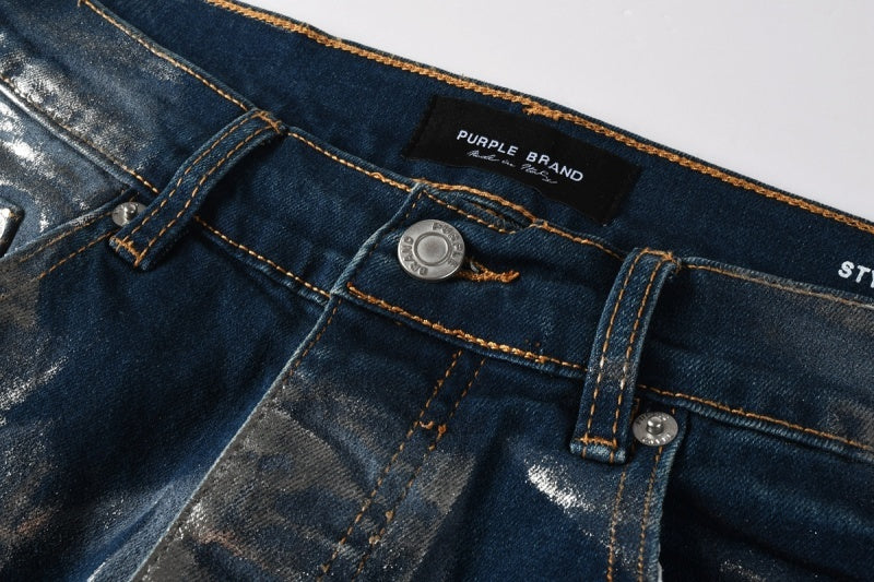 Purple Brand Crystal Diamond Skinny Jeans #PU9134