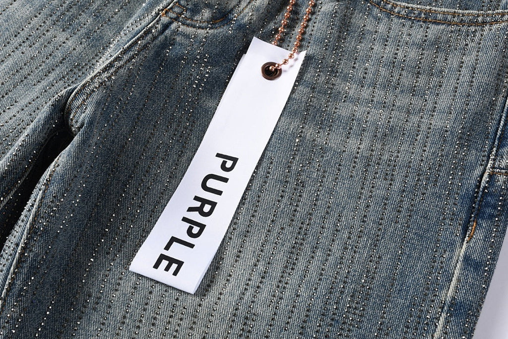 Purple Brand Skinny Jeans #9140 – Destroyed Crystal Diamond Denim