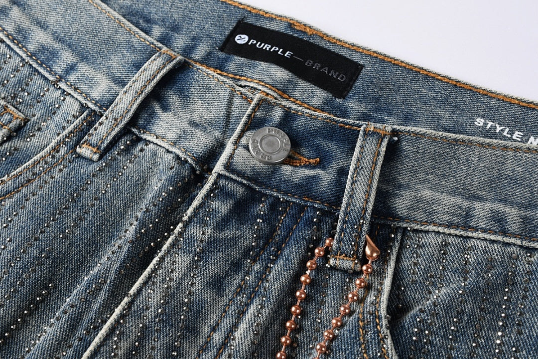 Purple Brand Skinny Jeans #9140 – Destroyed Crystal Diamond Denim