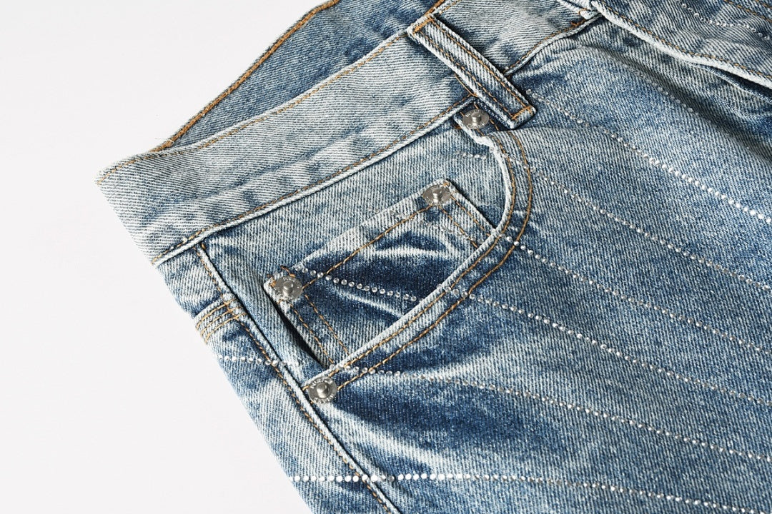 Purple Brand Skinny Jeans #9138 – Destroyed Crystal Diamond Denim