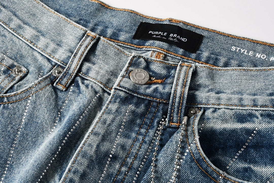 Purple Brand Skinny Jeans #9138 – Destroyed Crystal Diamond Denim