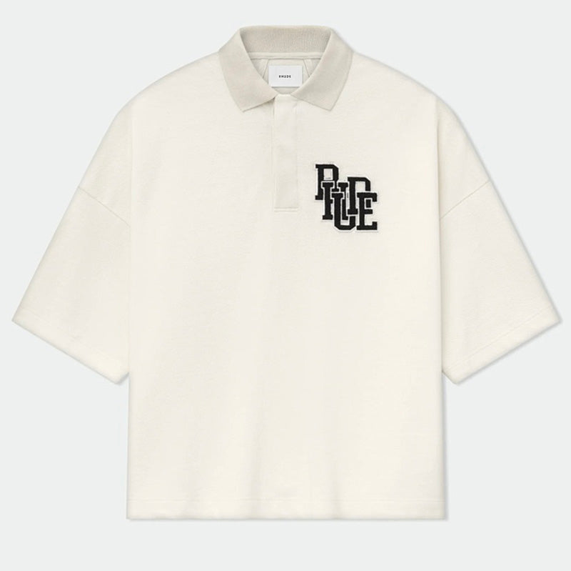 RHUDE Bordeaux Boxy Cotton-Piqué Polo Shirt – Vintage Wash
