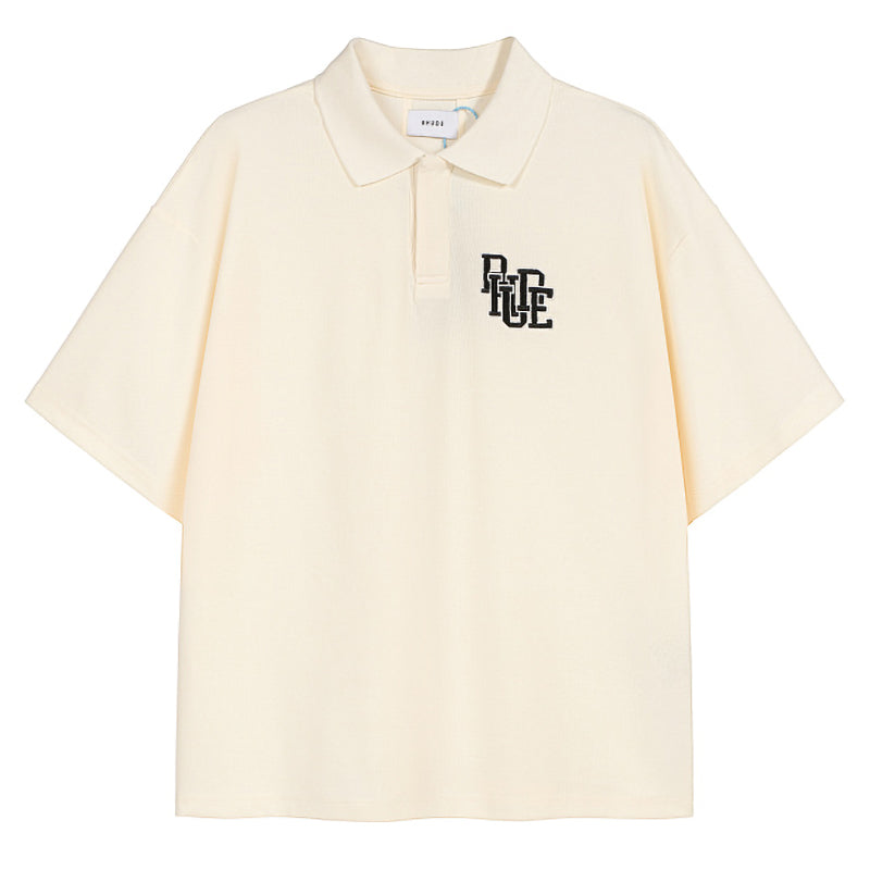 RHUDE Bordeaux Boxy Cotton-Piqué Polo Shirt – Vintage Wash