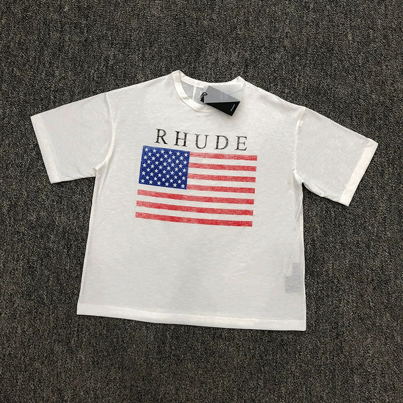 RHUDE  USA Flag Slub Tee