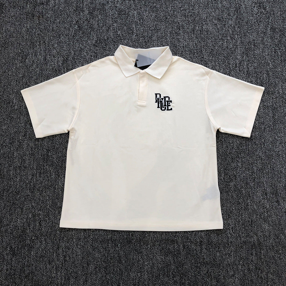 RHUDE Bordeaux Boxy Cotton-Piqué Polo Shirt – Vintage Wash