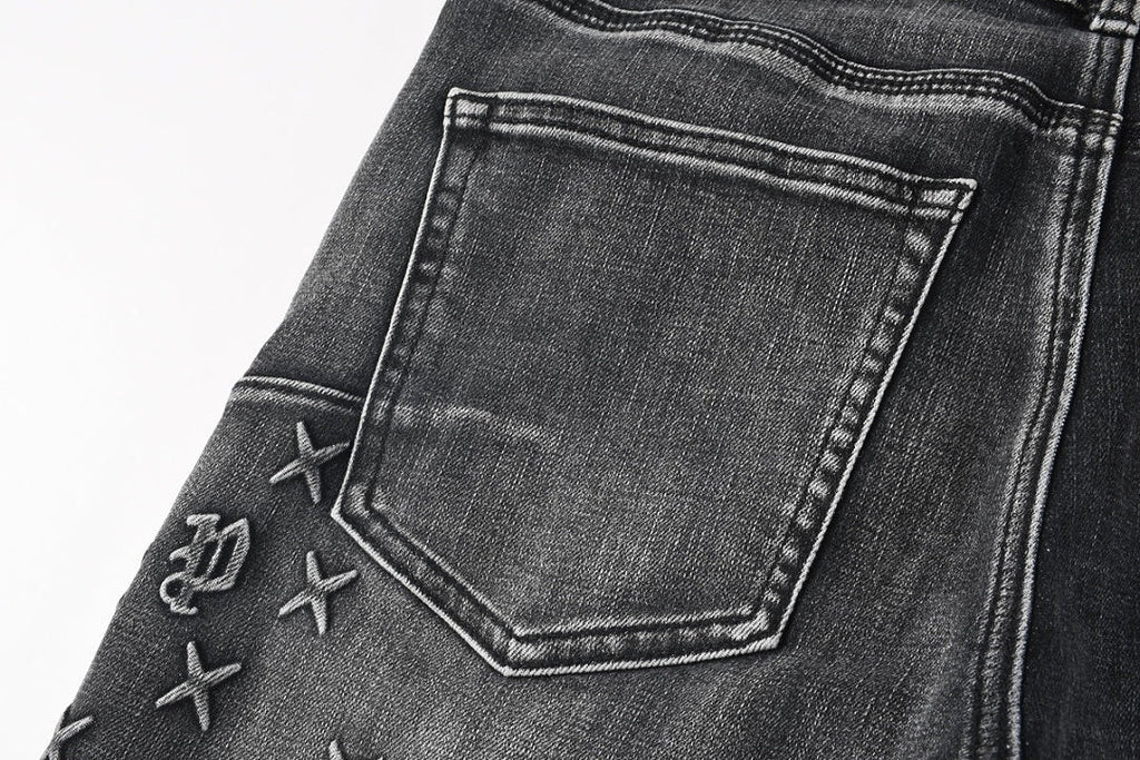 Purple Brand Skinny Jeans #9153 – Destroyed Crystal Diamond Denim