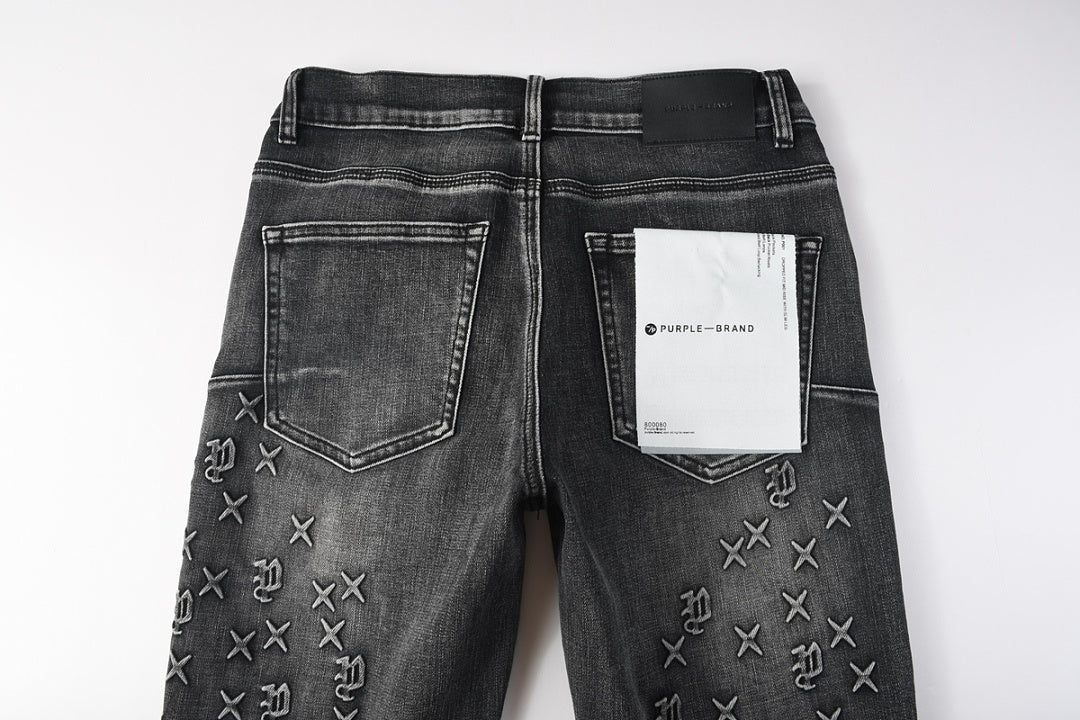 Purple Brand Skinny Jeans #9153 – Destroyed Crystal Diamond Denim