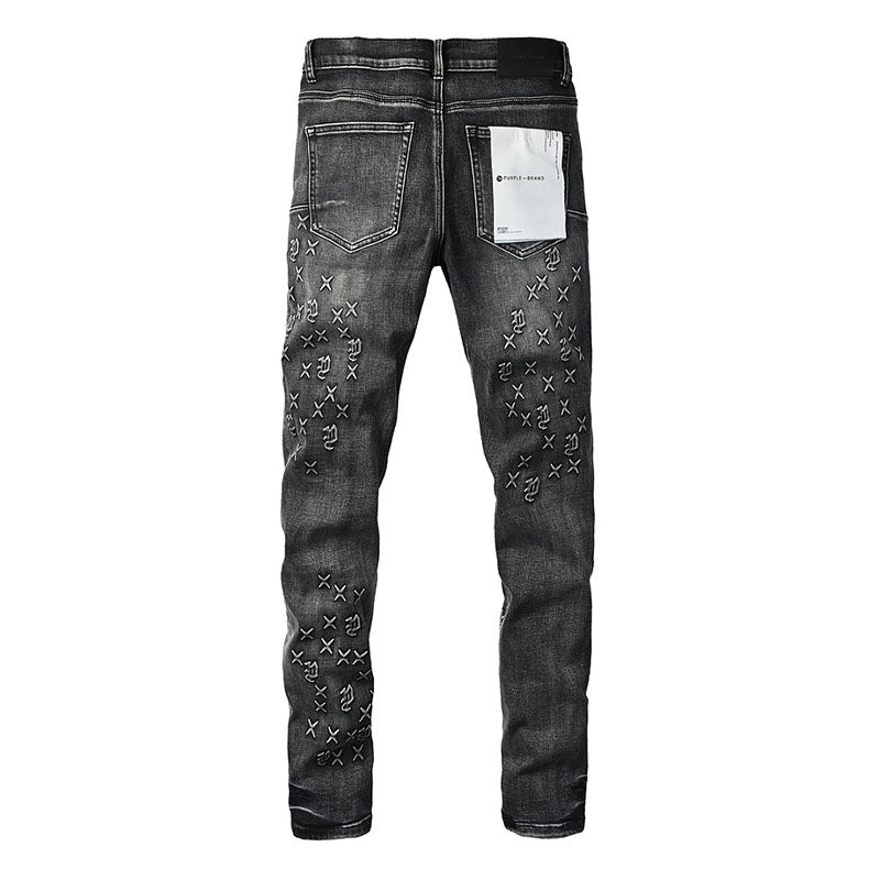 Purple Brand Skinny Jeans #9153 – Destroyed Crystal Diamond Denim