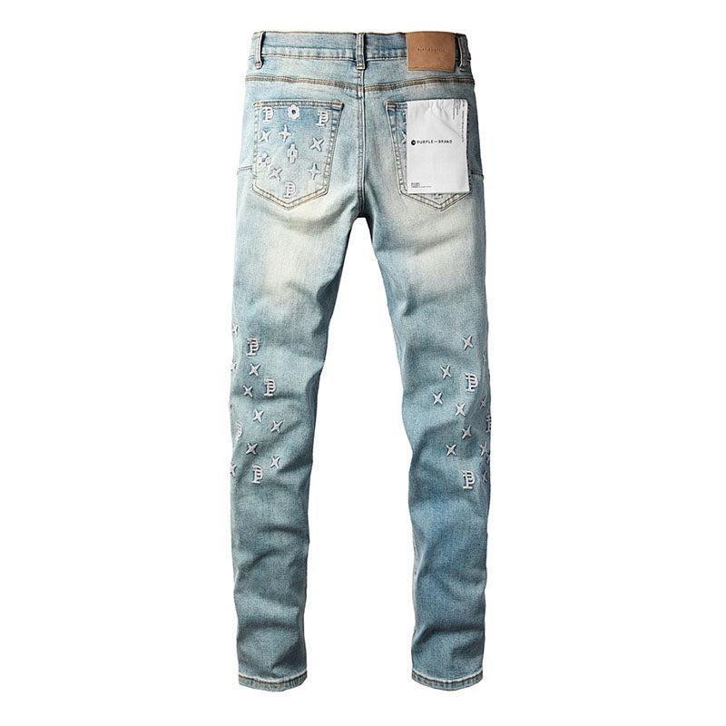 Purple Brand Skinny Jeans #9152 – Destroyed Crystal Diamond Denim