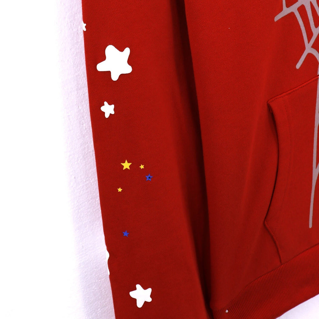 Sp5der Spider Web Hoodie – Red Premium Streetwear Sweatshirt