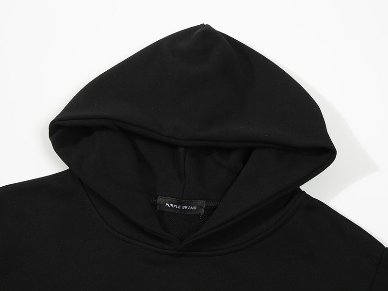 Purple Brand Logo Pattern Hoodie