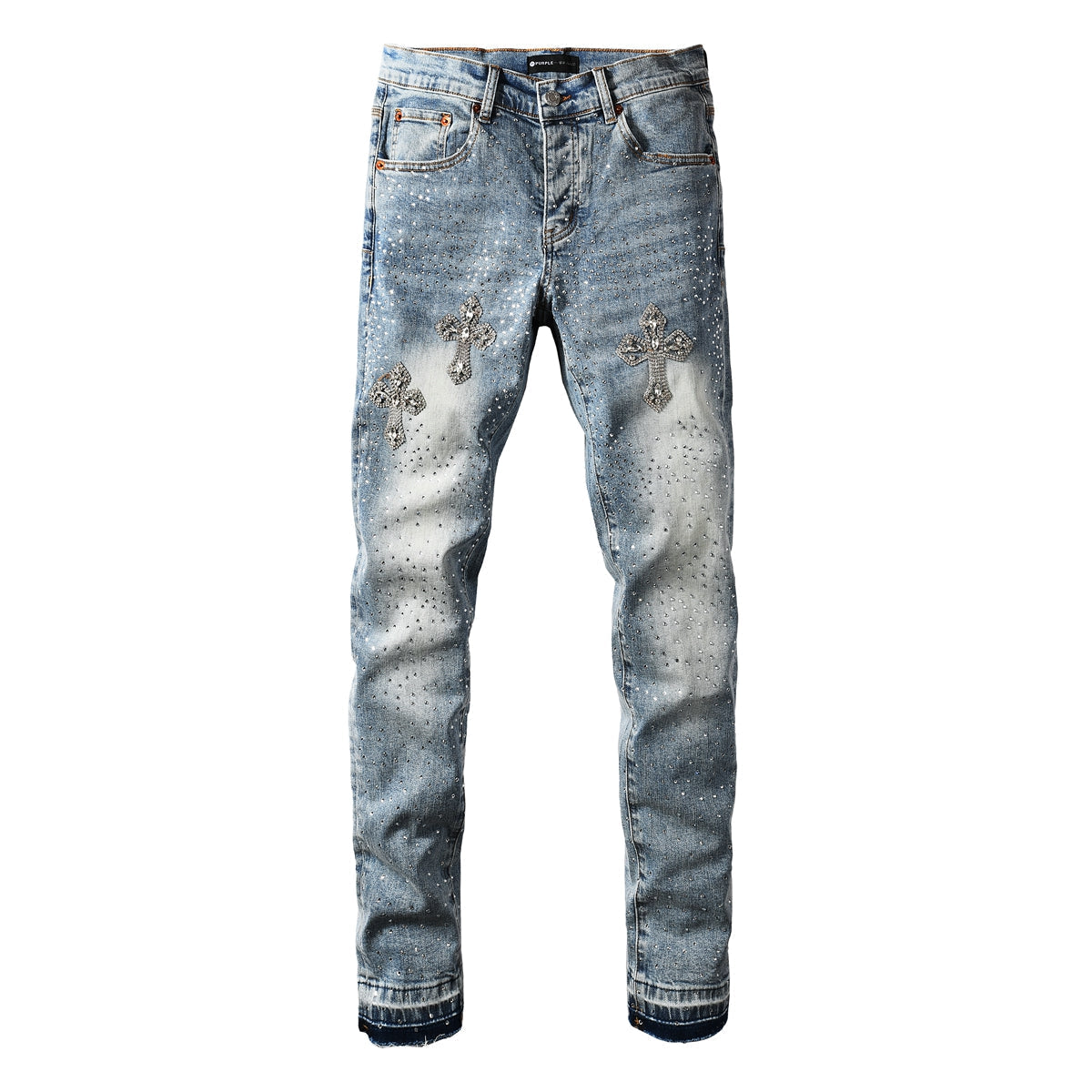 Purple Brand Crystal Diamond Skinny Jeans #9132