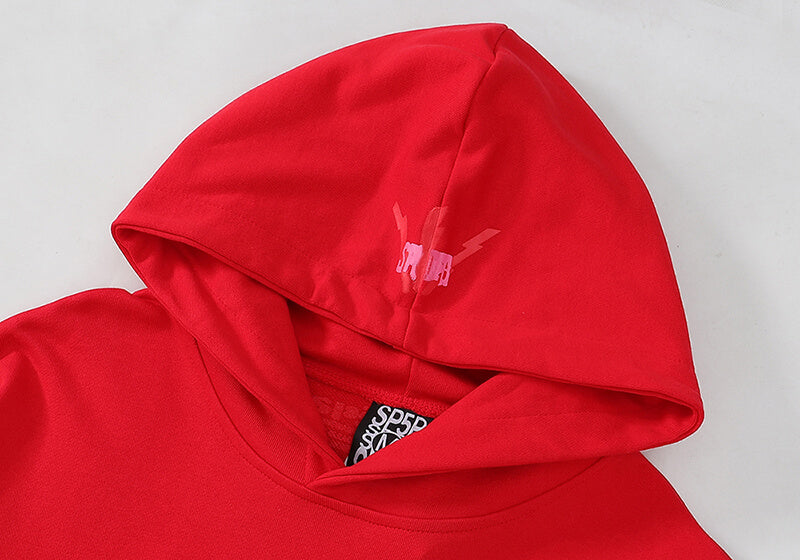 Sp5der 555555 Angel Number Hoodie – Red Premium Streetwear Sweatshirt
