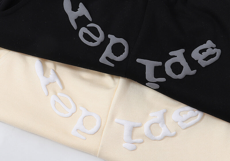 Sp5der Logo Foam Print Jogger Pants – Black