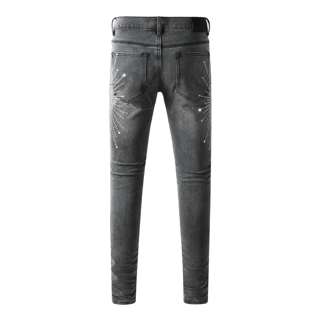 Purple Brand Crystal Diamond Jeans #9123