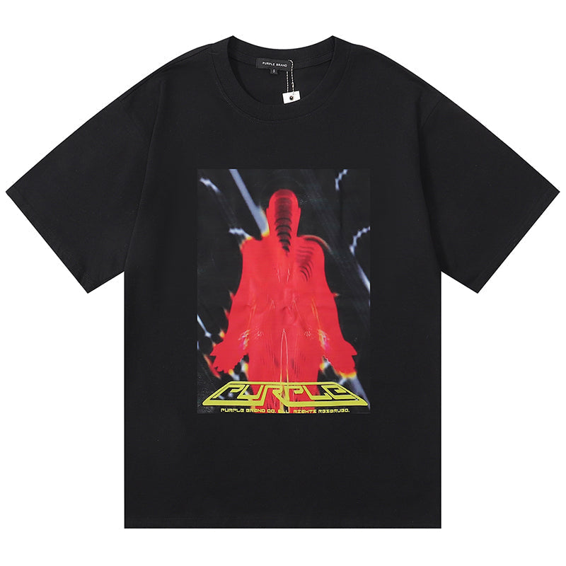 Purple Brand Thermal Imaging Pattern Print T-Shirt