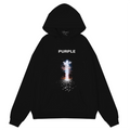 Purple Brand Logo Pattern Hoodie