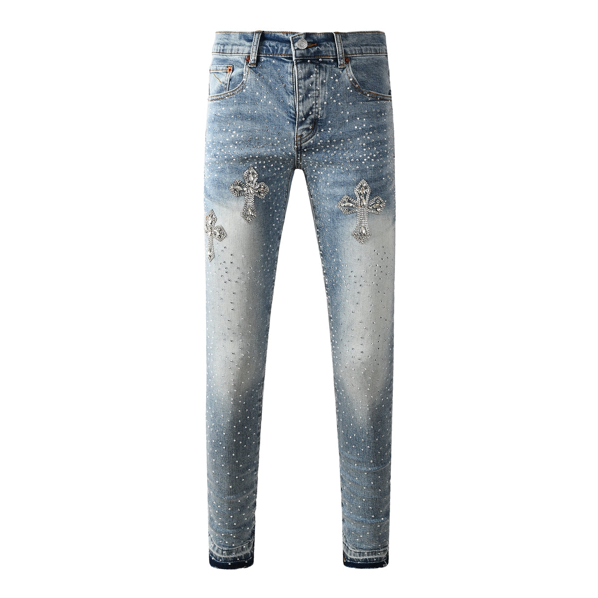 Purple Brand Crystal Diamond Skinny Jeans #9132