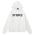 Purple Brand Logo Pattern Hoodie
