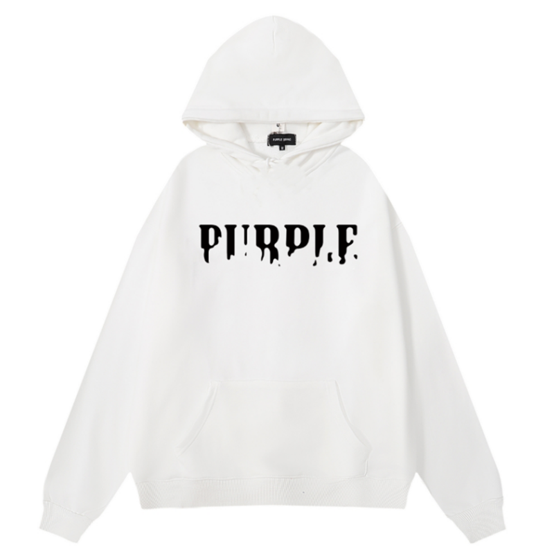 Purple Brand Logo Pattern Hoodie