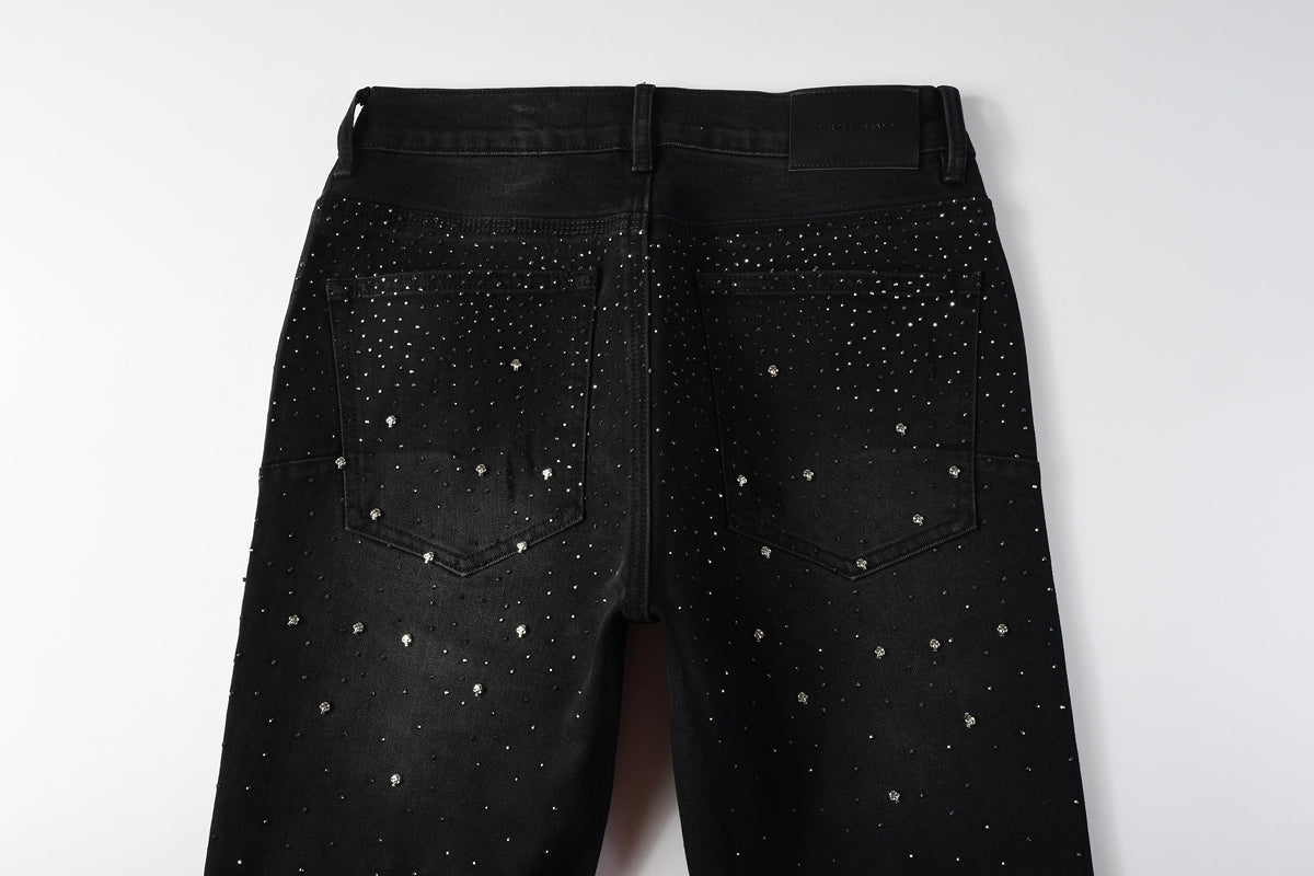 Purple Brand Crystal Diamond Skinny Jeans #9130