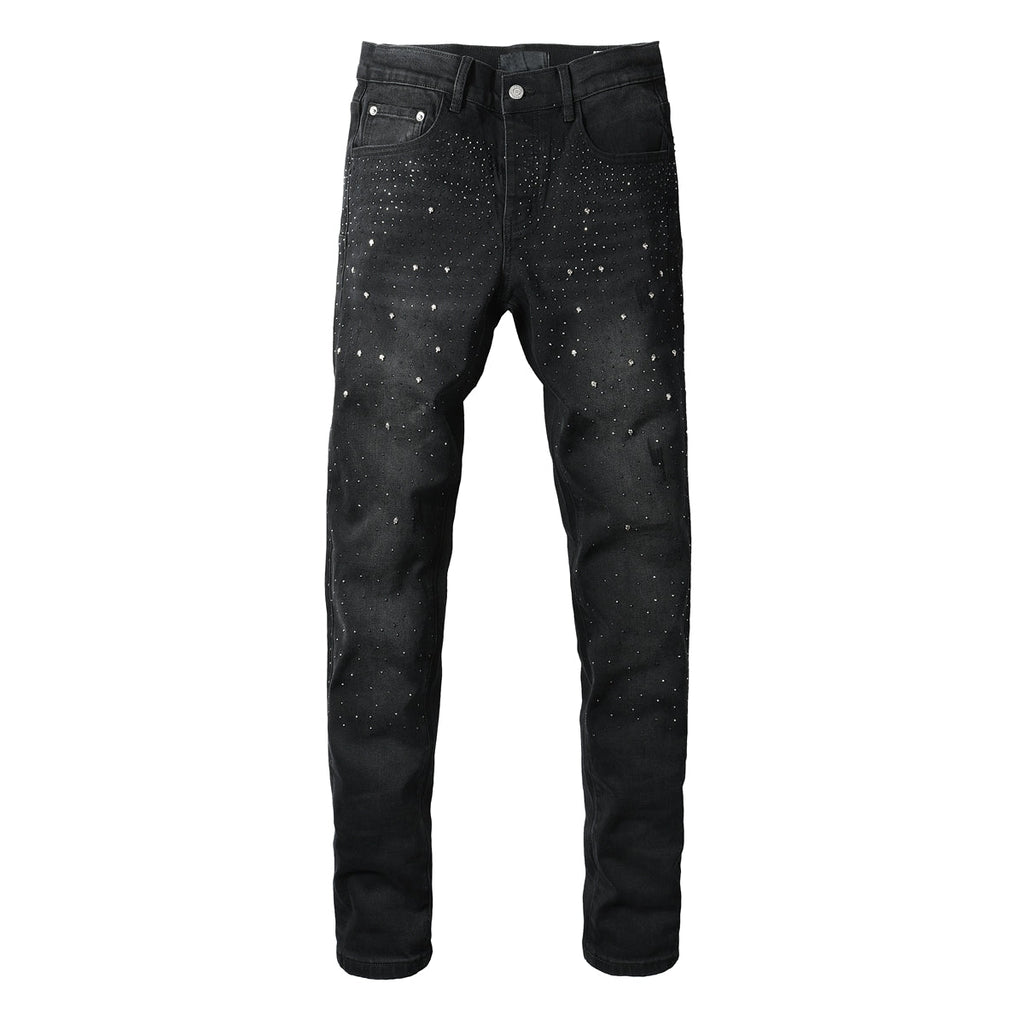 Purple Brand Crystal Diamond Skinny Jeans #9130