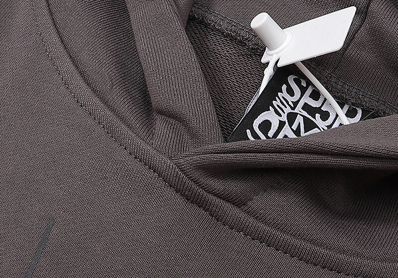 Sp5der Green Foam Printing Heavyweight Hoodie – Grey Premium Streetwear Sweatshirt