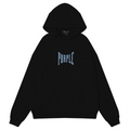 Purple Brand Logo Pattern Printed Hoodie