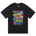Purple Brand Pattern Print T-Shirt | Black & White