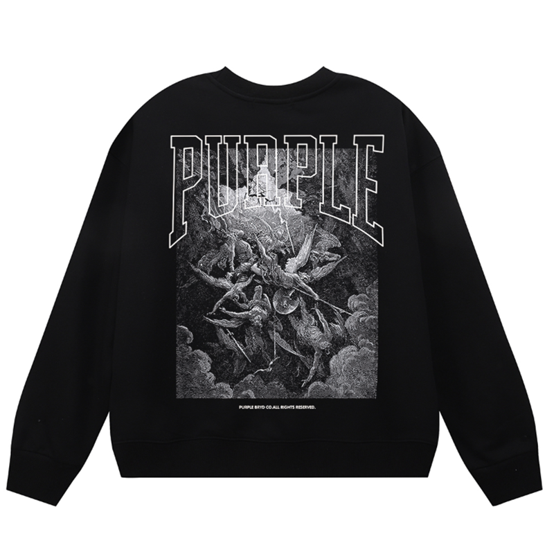 Purple Brand Logo Printed Sweatshirt (Black)