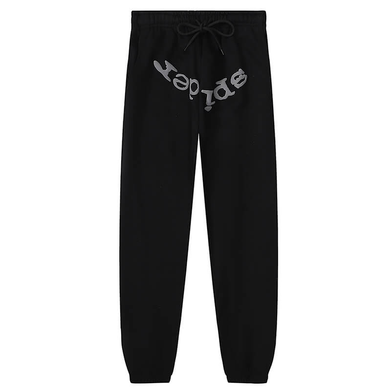 Sp5der Logo Foam Print Jogger Pants – Black