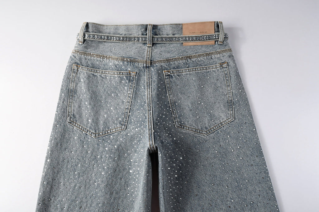 Purple Brand Crystal Diamond Skinny Jeans #9133