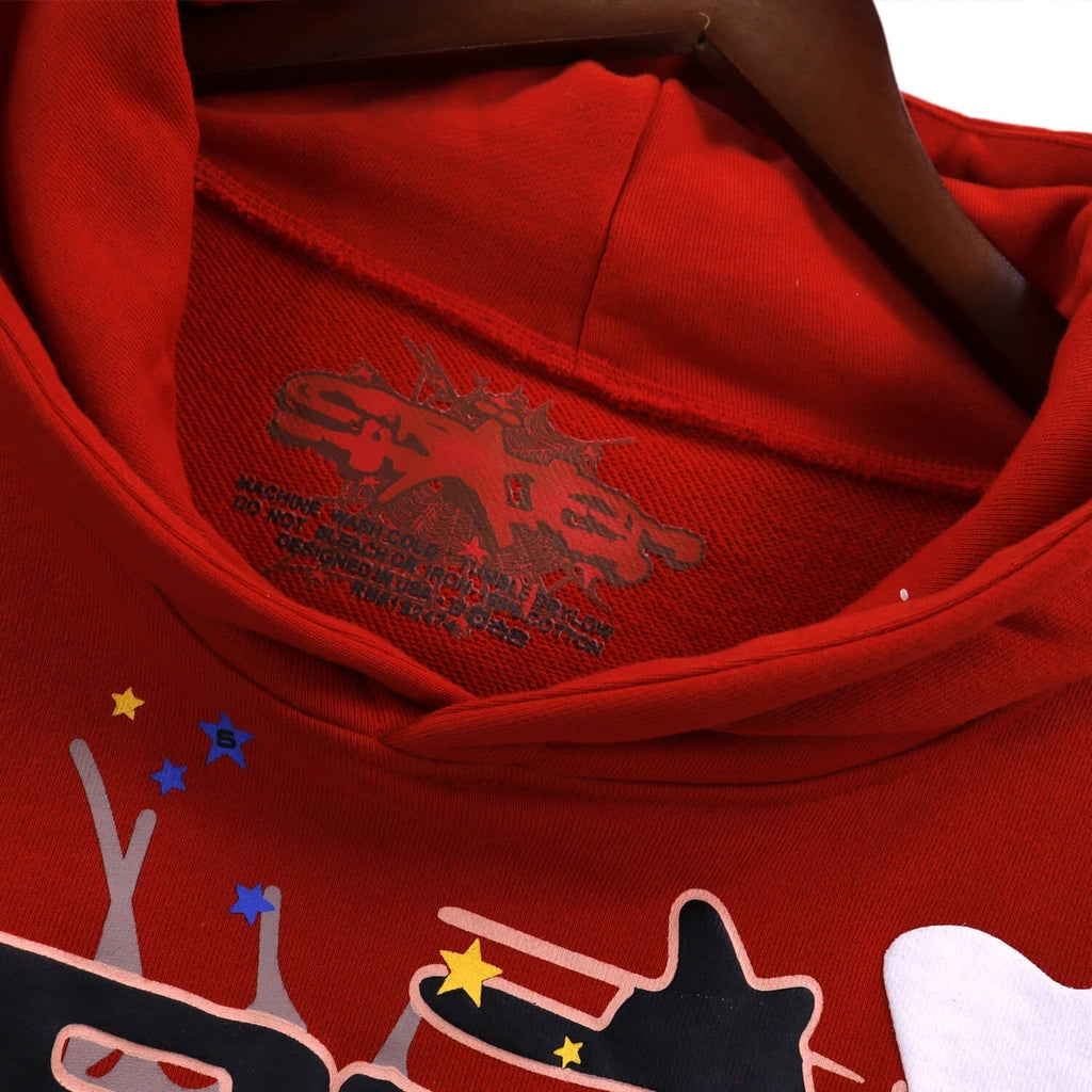 Sp5der Spider Web Hoodie – Red Premium Streetwear Sweatshirt