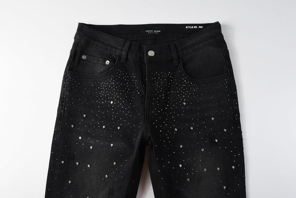 Purple Brand Crystal Diamond Skinny Jeans #9130