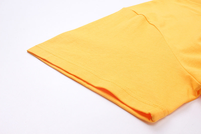 Sp5der Green Foam Printing Heavyweight T-Shirt – Yellow Streetwear Graphic Tee