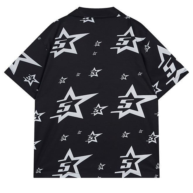 Sp5der Star Pattern Short-Sleeve Shirt – Premium Streetwear Graphic Tee