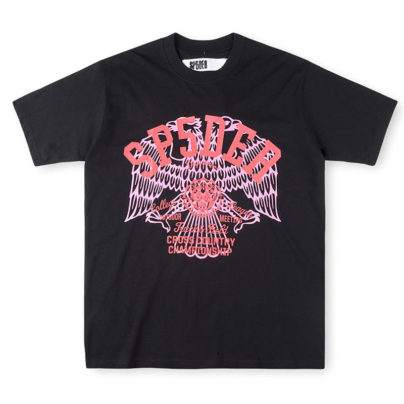 SP5DER Cross Country Slub Graphic T-Shirt – Black