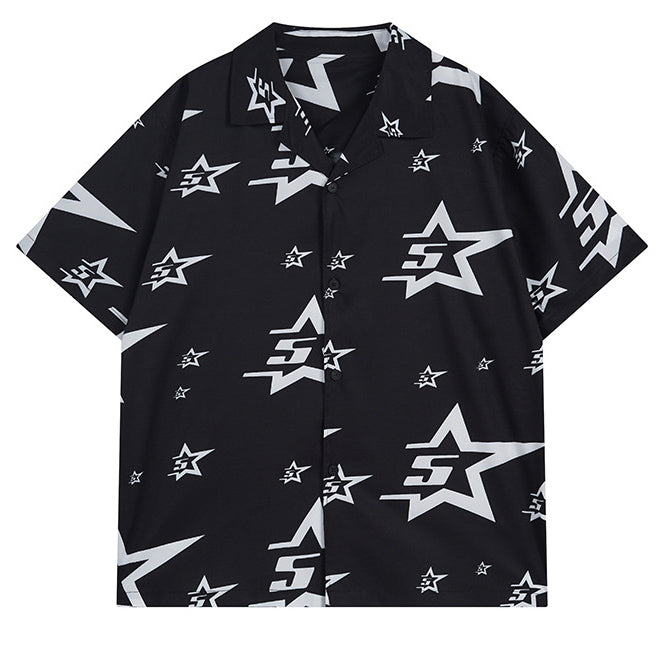 Sp5der Star Pattern Short-Sleeve Shirt – Premium Streetwear Graphic Tee