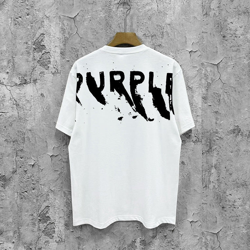 Purple Brand Paint-Streaked Logo T-Shirt