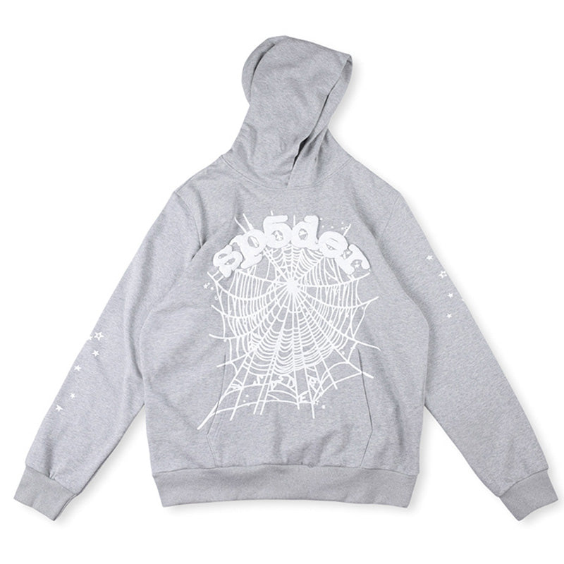 Sp5der OG Web Hoodie – Grey Premium Streetwear Sweatshirt