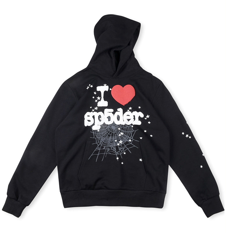 Sp5der I Heart SP5 Souvenir Hoodie – Black