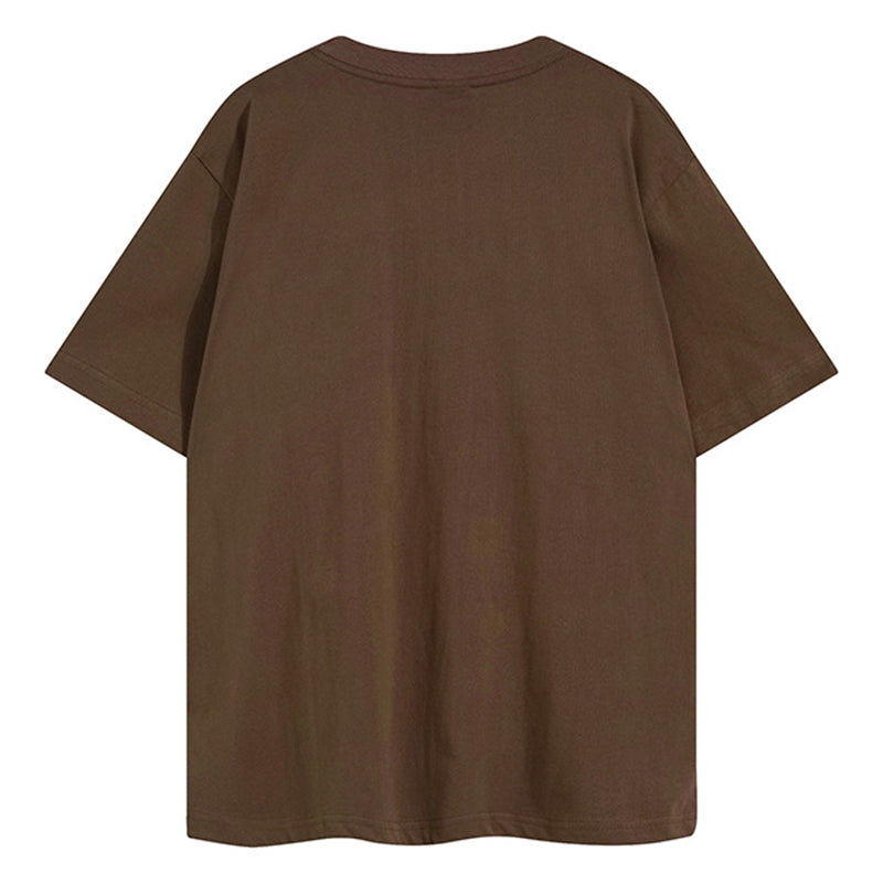 Sp5der 555555 Angel Number T-Shirt – Brown Streetwear Graphic Tee
