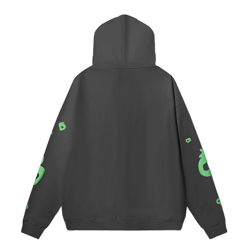 Sp5der Beluga Logo Printed Hoodie – Dark Grey Premium Streetwear Sweatshirt