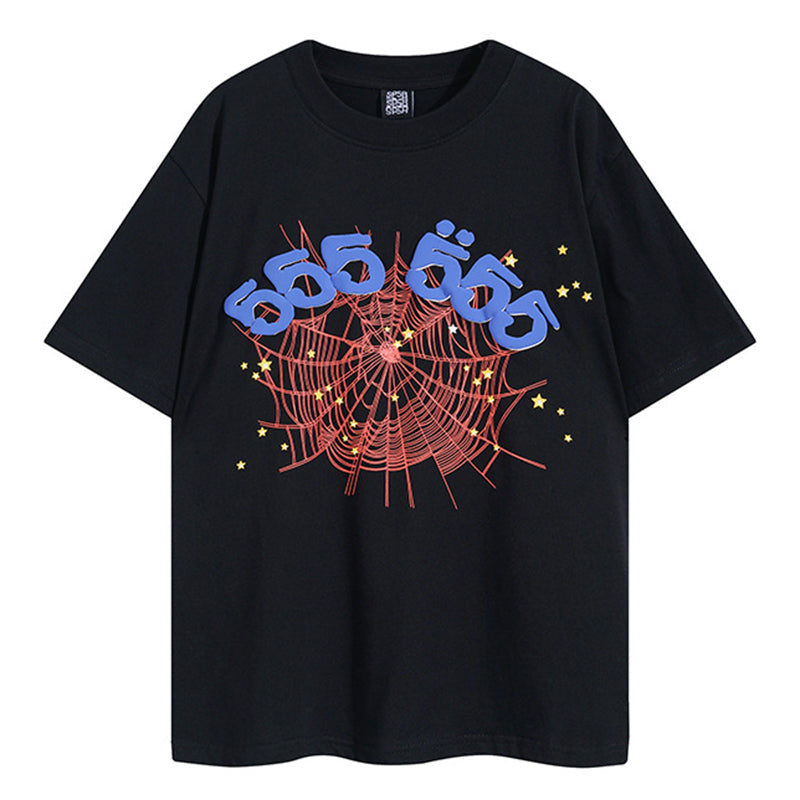Sp5der 555555 Angel Number T-Shirt – Black Streetwear Graphic Tee