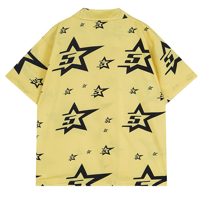 Sp5der Star Pattern Short-Sleeve Shirt – Premium Streetwear Graphic Tee