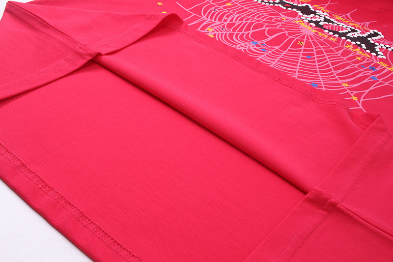 Sp5der Young Thug Punk T-Shirt – Red Streetwear Graphic Tee